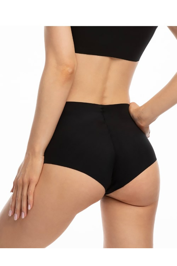 Figi damskie bezszwowe INFINITY BOYSHORT MAXI czarny Julimex