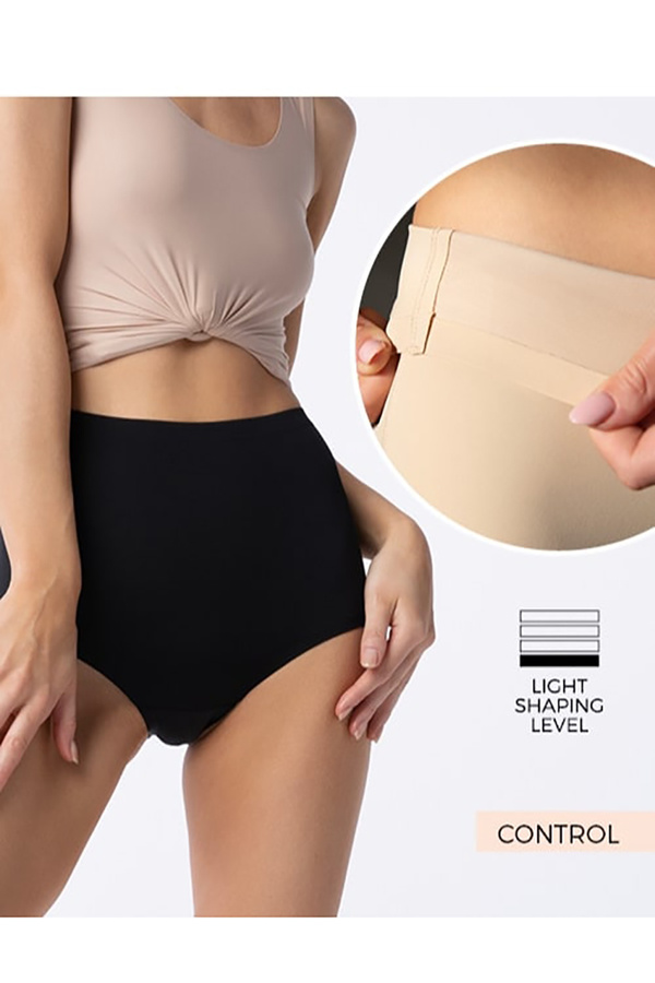 Figi damskie korygujące bezszwowe Amber Maxi High czarny Julimex