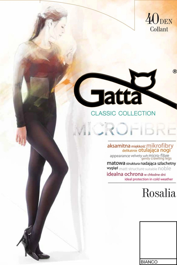 ROSALIA 40 - Rajstopy Mikrofibra 40 DEN Gatta - bianco