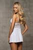 810-BAB-2 babydoll i stringi biała Obsessive
