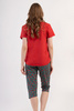 Piżama damska krótki rękaw, 3/4 spodnie PLUS SIZE 4082035185 czerwona Vienetta
