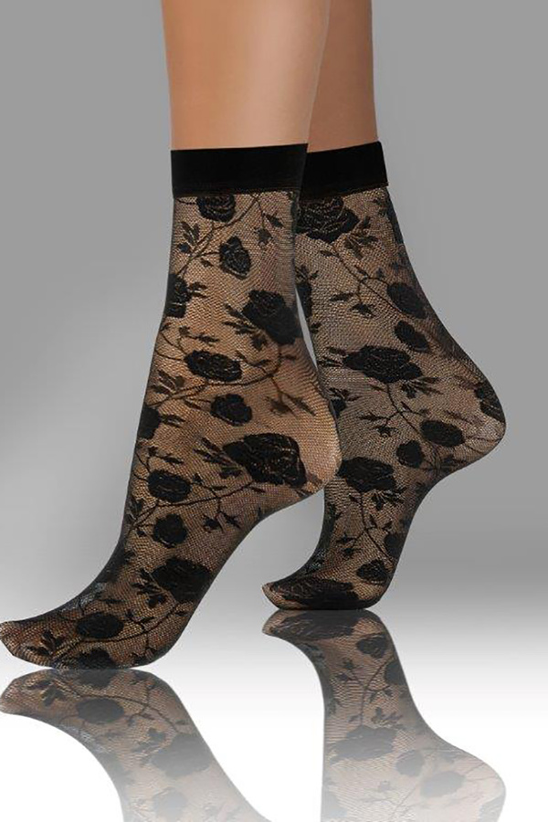 Skarpetki damskie cienkie wzorzyste wz.10 Sesto Senso