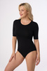 Body damskie gładkie, krótki rękaw Vida czarne Babell