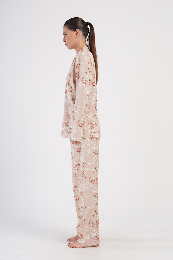 Piżama damska długi rękaw, długie spodnie PLUS SIZE 4031813487 Vienetta