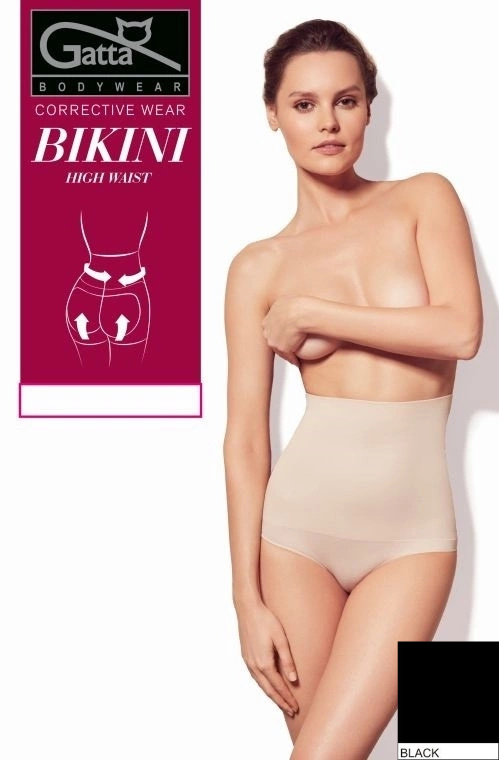 Figi damskie korygujące Bikini High Waist Corrective Wear Gatta - black