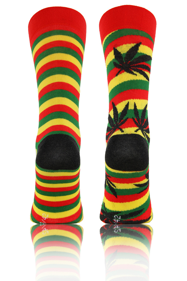 Skarpetki damskie dwie różne wzorzyste CASUAL rasta zioło Sesto Senso