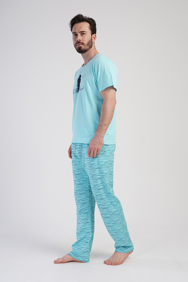 Piżama męska krótki rękaw, długie spodnie 3112343878 Vienetta