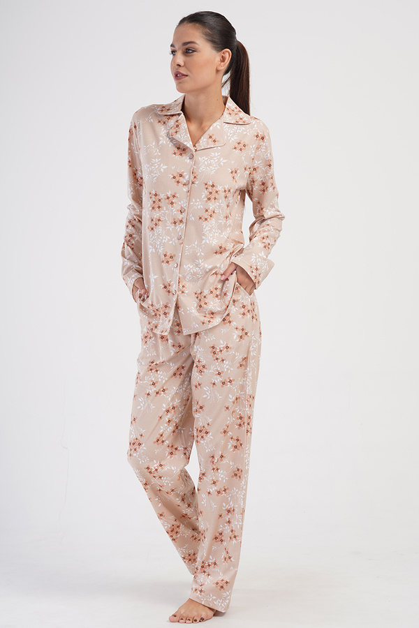 Piżama damska długi rękaw, długie spodnie PLUS SIZE 4031813487 Vienetta