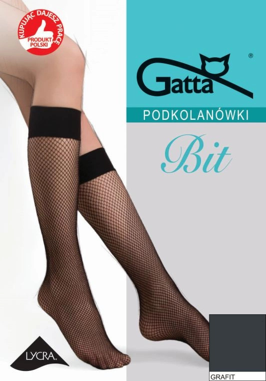 BIT - Podkolanówki siateczki - kabaretki Gatta - grafit