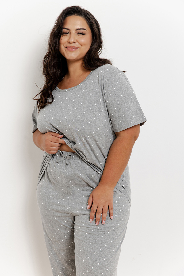 Piżama damska krótki rękaw, 7/8 spodnie PLUS SIZE Meg 3368 S/S 25 Taro