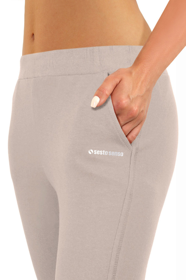Spodnie dresowe damskie beżowe Sesto Senso