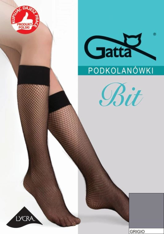 BIT - Podkolanówki siateczki - kabaretki Gatta - grigio