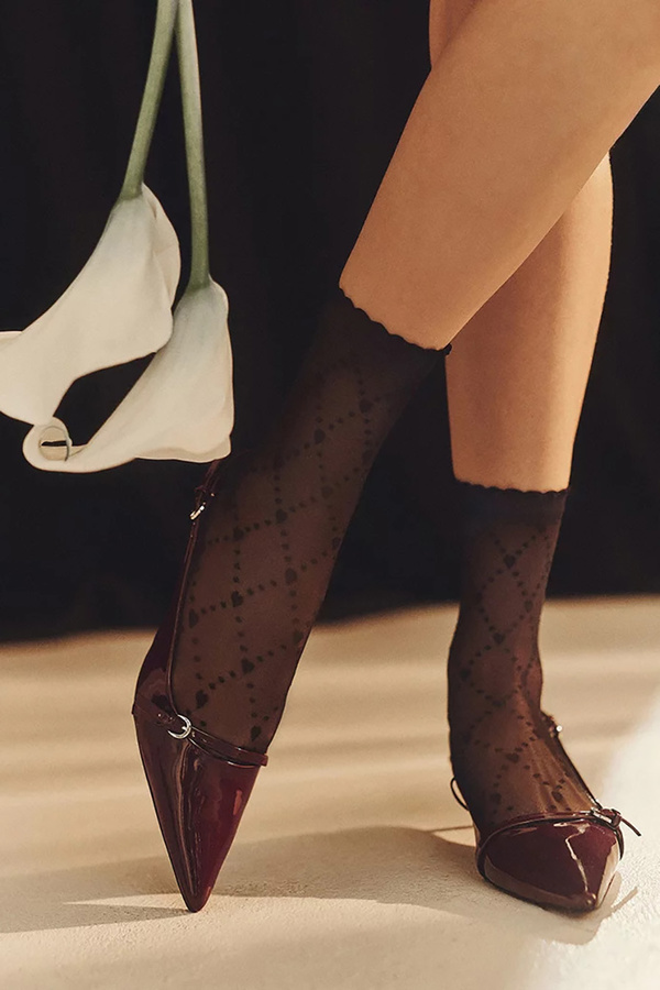 Skarpetki damskie cienkie wzorzyste SUNI nero Gabriella