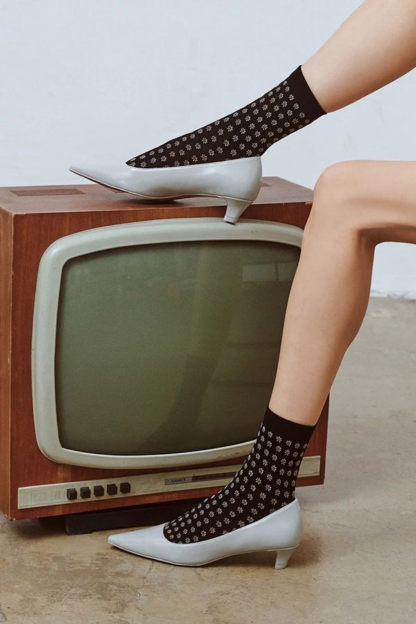 Skarpetki damskie grube wzorzyste FIOR nero Gabriella