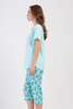 Piżama damska krótki rękaw, 3/4 spodnie PLUS SIZE 4082271405 miętowa Vienetta