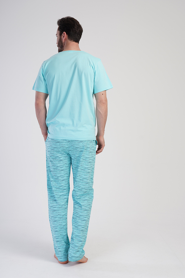 Piżama męska krótki rękaw, długie spodnie 3112343878 Vienetta