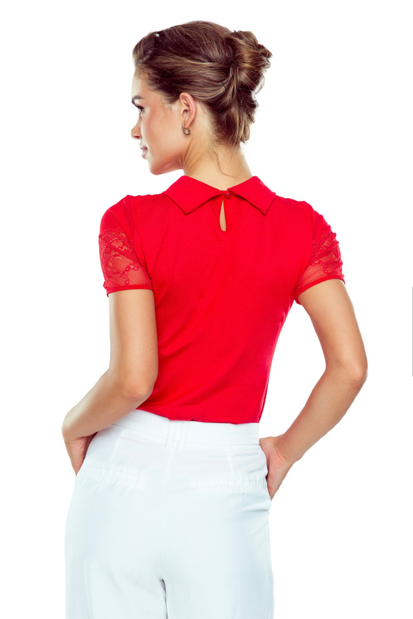 Bluzka damska krótki rękaw Ola czerwony Eldar