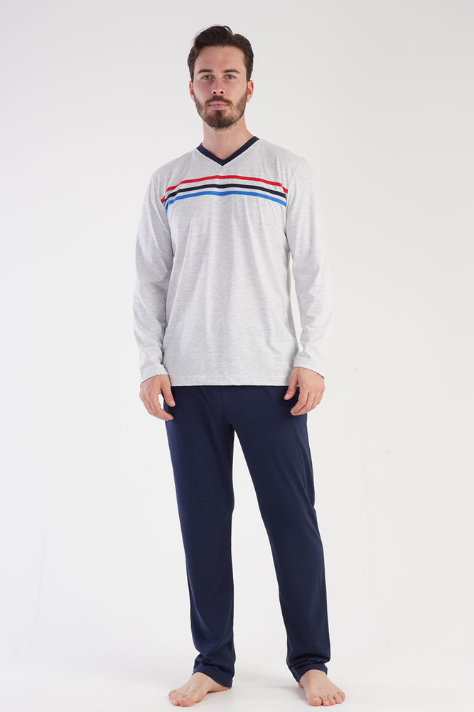 Piżama męska długi rękaw, długie spodnie 3050510000 Vienetta