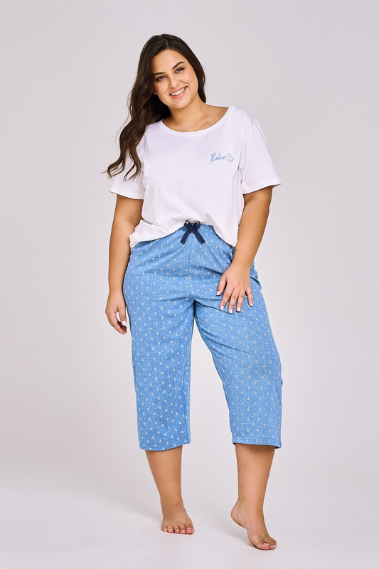 Piżama damska krótki rękaw, 3/4 spodnie 3162 S/S 24 Leona Taro