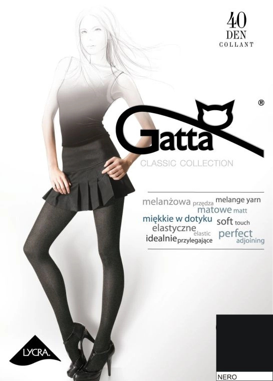 Rajstopy damskie melanżowe COLETTE 1 Gatta - nero