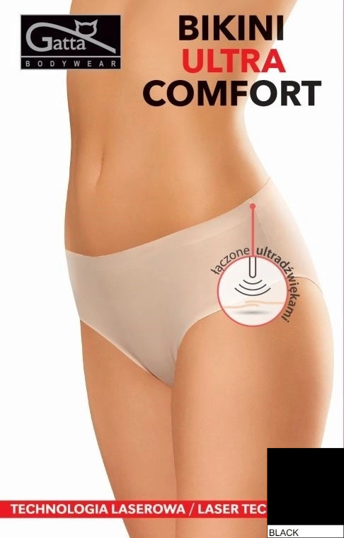 Figi damskie Bikini Ultra Comfort Gatta - czarny