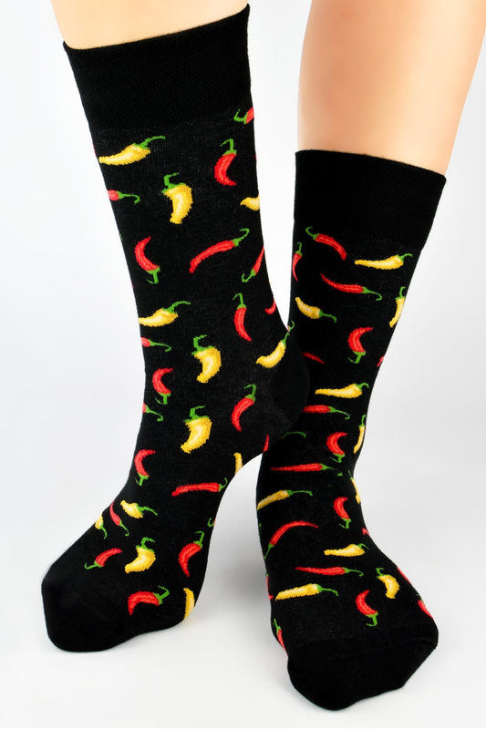 Skarpety męskie wzorzyste PREMIUM M23 papryka chilli Noviti
