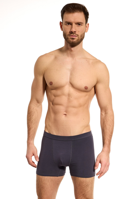 Bokserki męskie gładkie BB007 guma wewnętrzna grafitowe Noviti