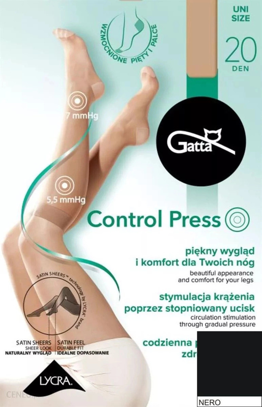 Podkolanówki kompresyjne CONTROL PRESS Gatta - nero