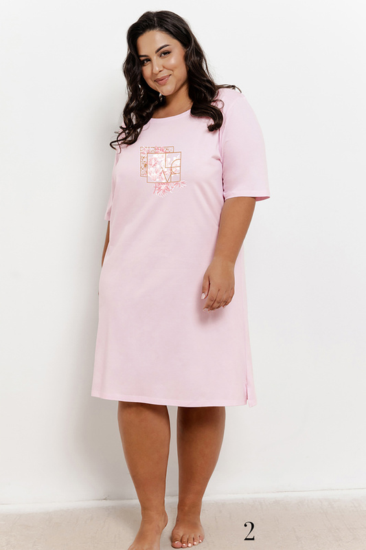 Koszula nocna damska krótki rękaw PLUS SIZE Isla 3365 S/S 25 wz.02 Taro