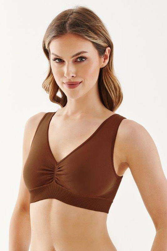 Top damski bezszwowy SHAPE SEAMLESS mokka Gabriella