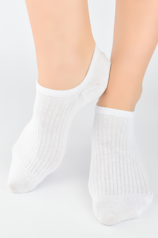 Stopki męskie bawełniane silikon ST049 białe Noviti