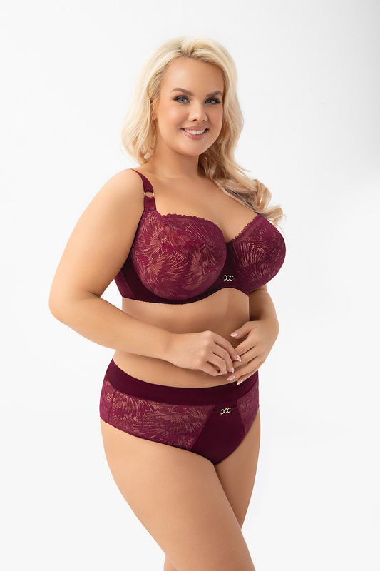 Figi damskie wysokie K957 MILA bordowe Gorsenia