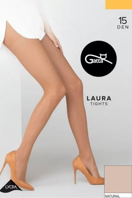 LAURA - Rajstopy damskie Lycra 15 DEN Gatta - natural