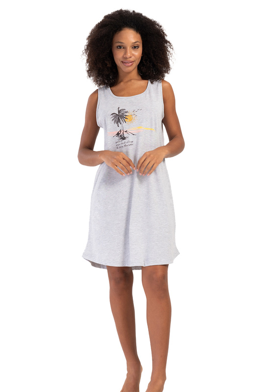 Koszula nocna damska szerokie ramiączko 4070580000 szara Vienetta