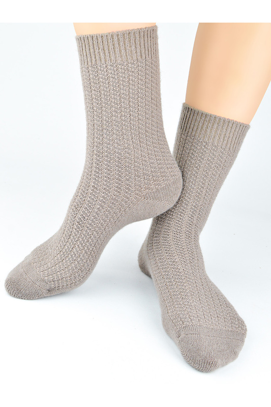 Skarpety damskie z wełną SW027 wz.02 mokka Noviti