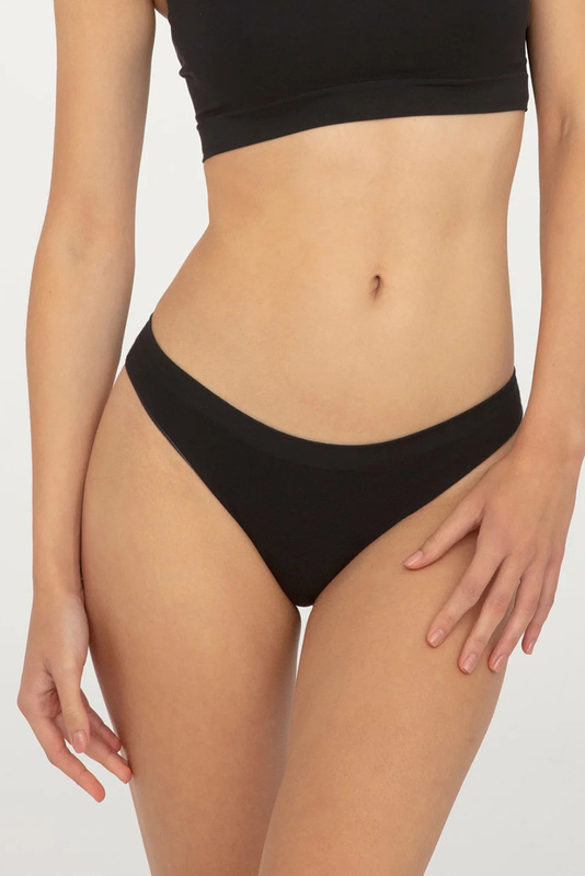 Figi damskie Seamless Cotton Mini Bikini Gatta - czarny