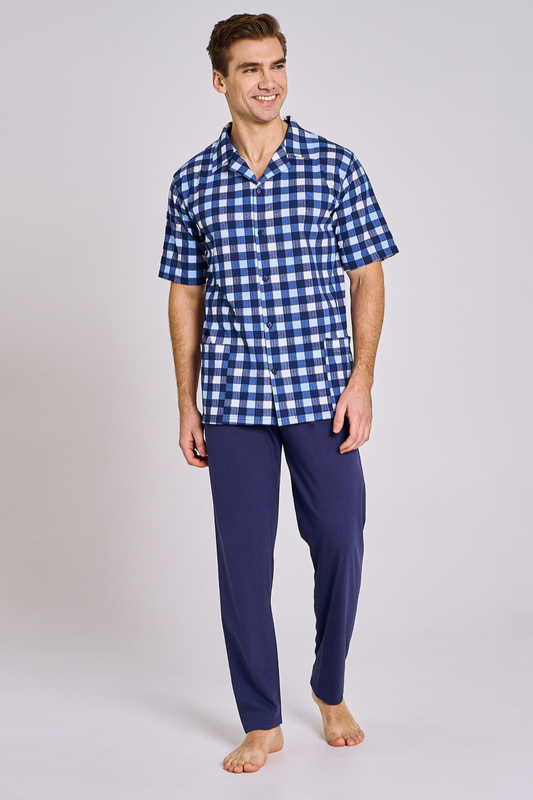 Piżama męska krótki rękaw, długie spodnie 3183/3184 S/S 24 Sammuel Taro
