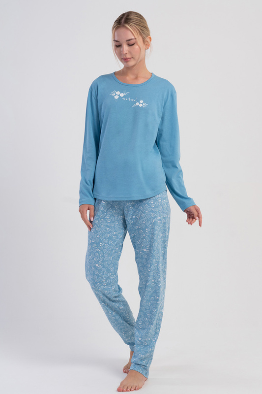 Piżama damska długi rękaw, długie spodnie 5031660111 Vienetta