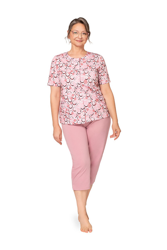 Piżama damska krótki rękaw, 3/4 spodnie Maria I 200 wzór 26