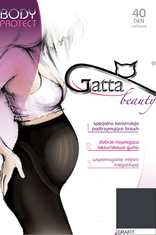 BODY PROTECT -  Rajstopy ciążowe 40 DEN Gatta - grafit