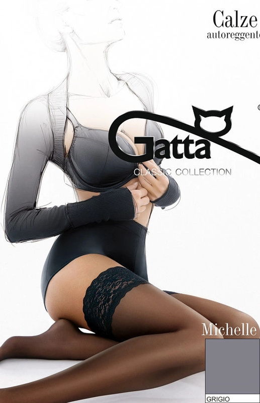 MICHELLE - Pończochy samonośne w.01 Gatta - grigio