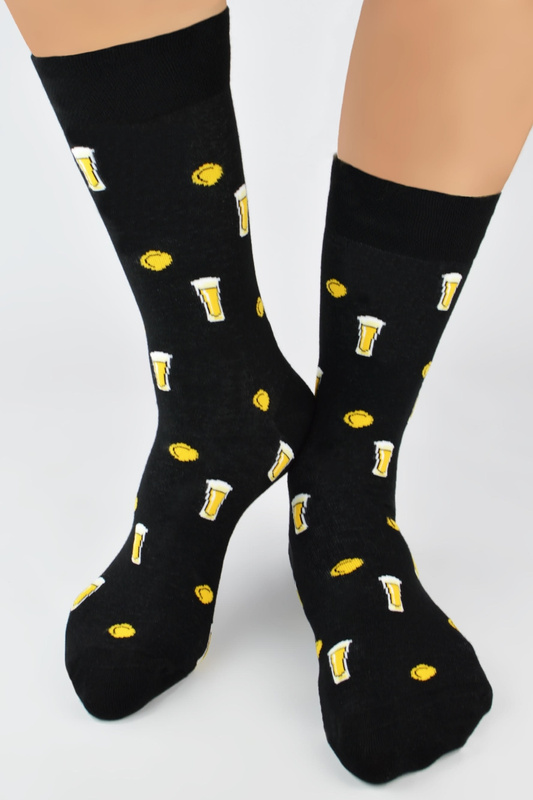 Skarpety męskie wzorzyste PREMIUM M17 szklanka piwa Noviti