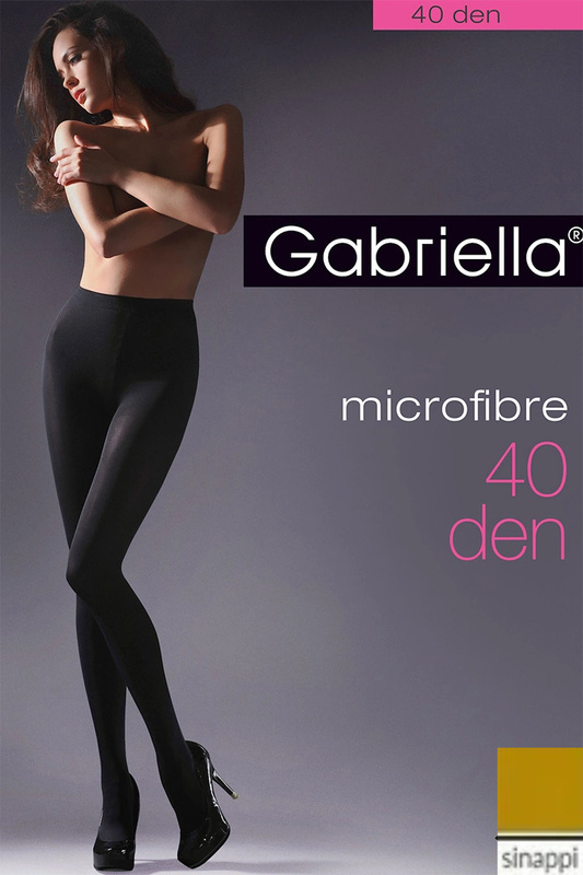 Rajstopy microfibra 40 den Gabriella - sinappi