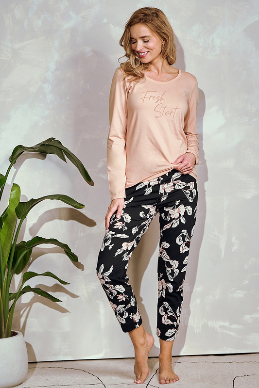 Piżama damska długi rękaw, długie spodnie Katie 3234 A/W 24-25 Taro