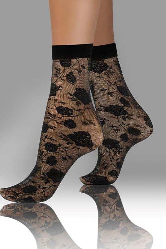 Skarpetki damskie cienkie wzorzyste wz.10 Sesto Senso