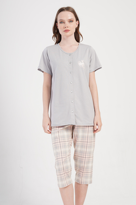 Piżama damska krótki rękaw, 3/4 spodnie PLUS SIZE 4084904206 Vienetta