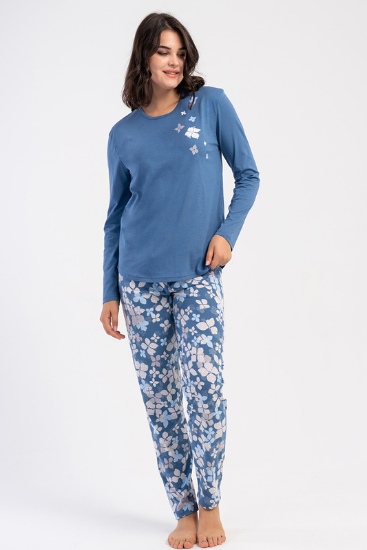 Piżama damska długi rękaw, długie spodnie 5033471247 PLUS SIZE Vienetta