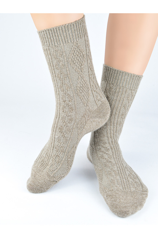 Skarpety damskie z wełną SW026 wz.02 beżowe Noviti