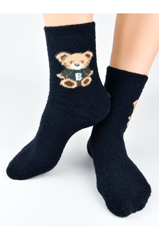 Skarpety damskie puchate SP014 wz.02 czarne Noviti