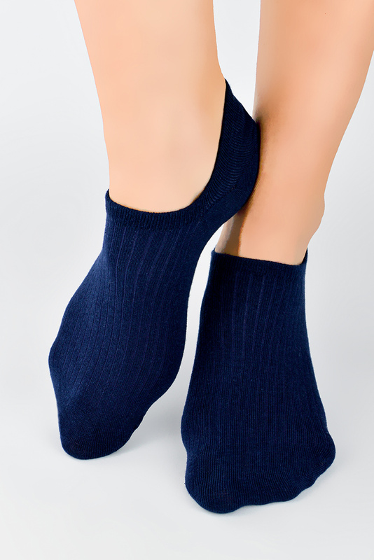 Stopki męskie bawełniane silikon ST049 granatowe Noviti